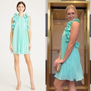 AMUR Aqua Ruffle Mini Dress